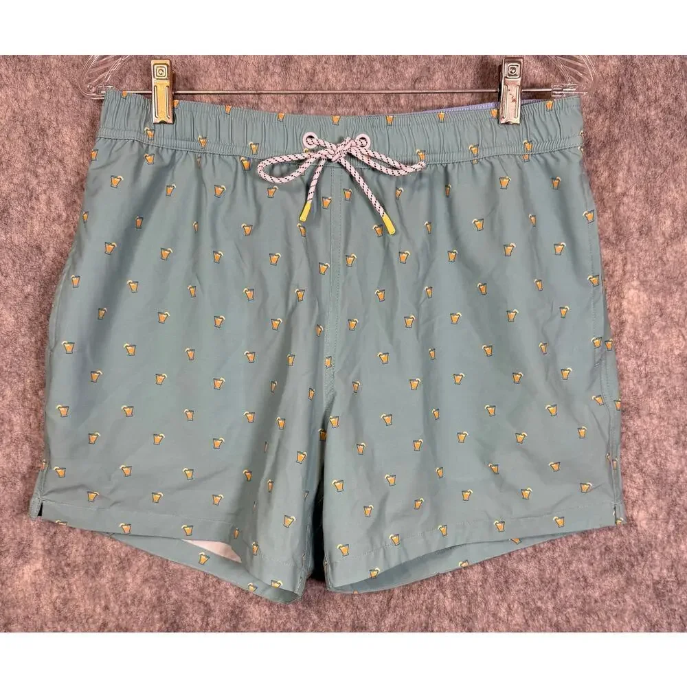 Bonobos Mens Light Blue Lined Beer Glass Swim Trunks 5